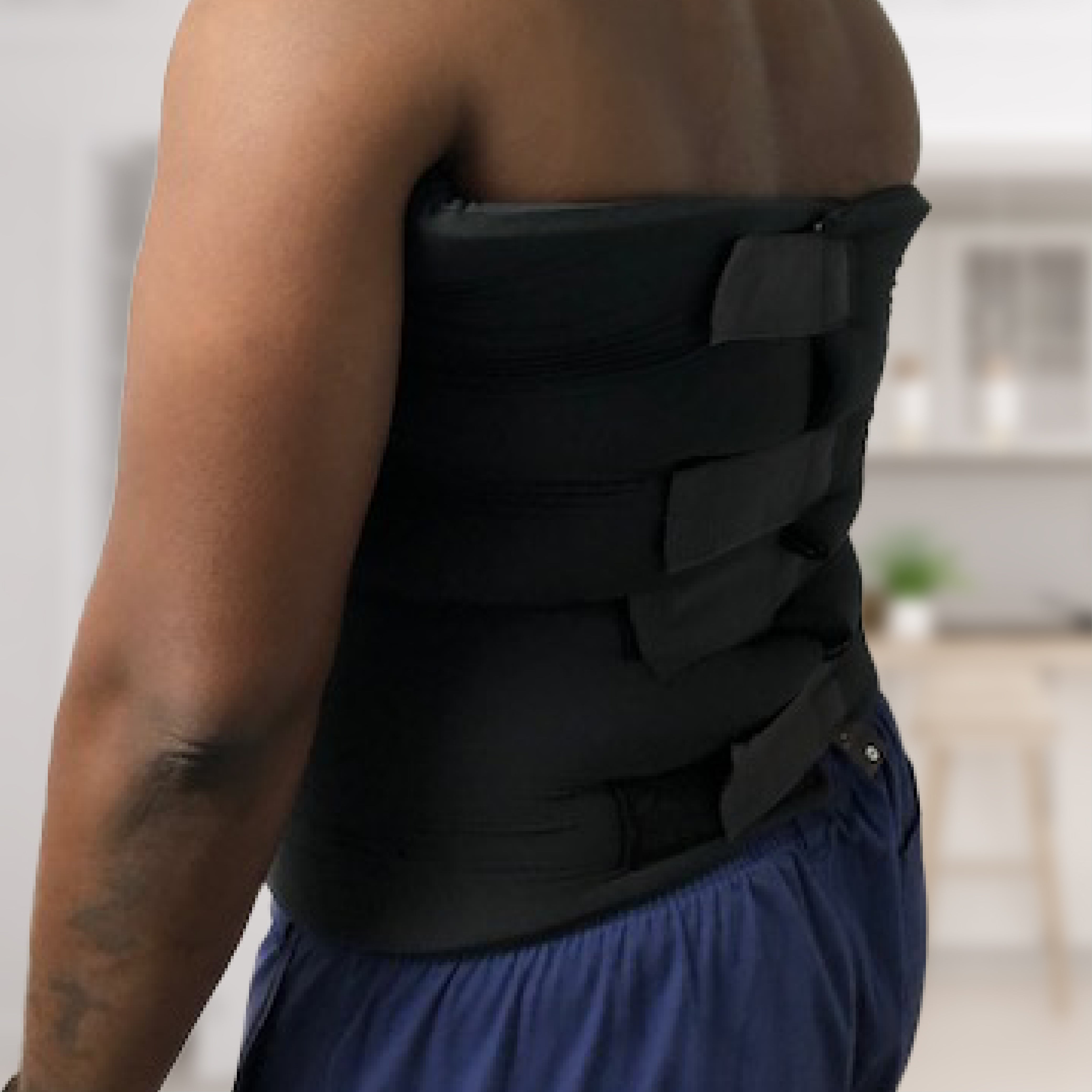 And wearing liposuction 360 vest back view 